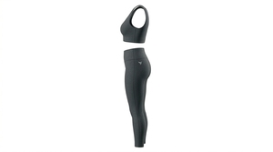 Nuevo Conjunto Deportivo Personalizado de Moda, Transpirable, de Cintura Media, para Yoga, para Mujer, Sin Costuras, de Spandex/Poliéster, de Secado Rápido, Color Sólido - Product Image 4