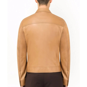 High Quality Leather Jackets Custom Luxury Men's Slim Fit Motorcycle Leather Jackets Hot Selling Customized Zipper Design Jacket - Product Image 4