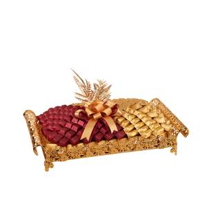 High Quality Gold Metal Chocolate Tray Decorative Sweets Serving Platter Tableware Chocolate Tray For Wedding And <b>Hotel</b> <b>Supply</b> - Product Image 3
