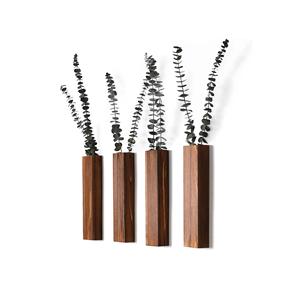 Modern Farmhouse Wooden Pocket Vases Wall Decor <b>Rustic</b> <b>Wood</b> Wall Planter for Bedroom Living Room Faux Plants Holder - Product Image 1