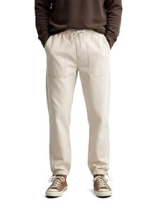 Jean Harem ample beige uni pour homme, 100 % coton denim, taille mi-haute avec cordon de serrage, poches, Abdul Royal World Export - Product Image 5
