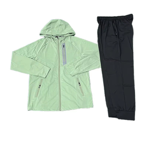 Vintage Men's Outdoor Running Fitness Hooded Drawstring <b>Zipper</b> Patchwork Casual <b>Jacket</b> Pattern 100% Nylon Full Length - Product Image 1