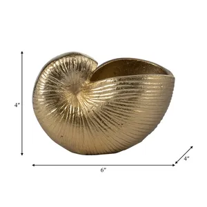 Vase à fleurs artisanal en aluminium 6x4x4 pouces, décoration côtière, centre de table de mariage - Product Image 1