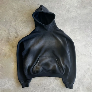 Sudadera con Capucha Extra Grande para Hombre, Color Sólido, Algodón French Terry, Estilo Casual, Corte Regular, Diseño con Bolsillos, Estilo Otoñal - Product Image 2