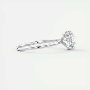 Bague de fiançailles solitaire avec diamant rond de 2,50 carats cultivé en laboratoire et halo caché serti à la française en or blanc 14 carats - Product Image 3