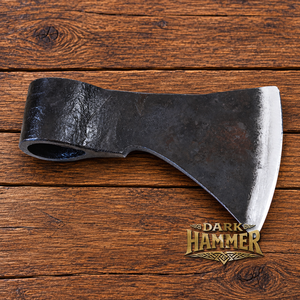 Tête de hache de style Viking forgée à la main avec lame large et incurvée et bord poli, objet historique médiéval de collection - Product Image 2