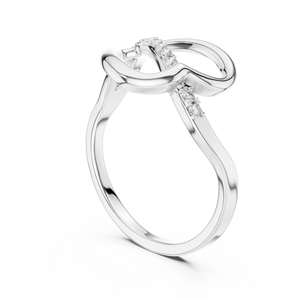 Anillo de Diamante Cultivado en Laboratorio SIMPLE HEART, Oro Blanco de 18 Quilates con Baño de Rodio, Corte Brillante, para Compromiso, Fiesta, Regalo de San Valentín, Glamuroso - Product Image 2