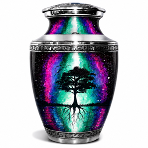 Elegante Urna Funeraria con Diseño de Cielo Nocturno y Arte Religioso, con Detalles Grabados en Plata de Primera Calidad, para Adultos - Product Image 4