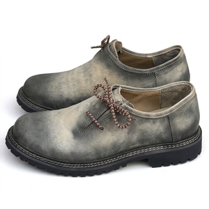 Men's PU Upper <b>Waterproof</b> <b>Lightweight</b> <b>Walking</b> <b>Shoes</b> Vintage Grey Round Toe Lace-Up Casual Sneakers - Product Image 3