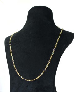 Brass 18K Gold Plated Multi Gemstone Beach Wedding Trendy Necklace Handmade Colorful <b>Rope</b> <b>Chain</b> Jewelry for Women - Product Image 2