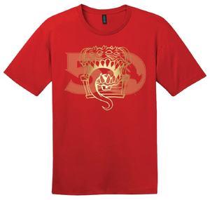 Camiseta negra Premium 100% para hombre, ropa de calle de algodón transpirable con cuello redondo, camiseta de manga corta con estampado de lámina dorada - Product Image 3