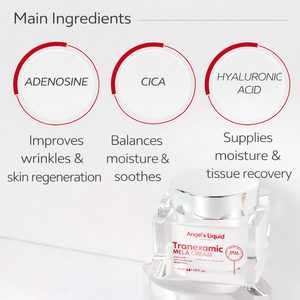 Crema Blanqueadora con Ácido Tranexámico Líquido Angel's Mela, Corrector de Manchas Oscuras, Humectante Iluminador con Ácido Hialurónico para el Tono de Piel - Product Image 3