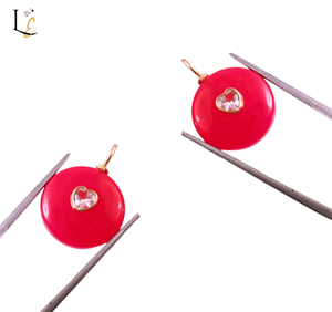 Colgante de Calcedonia Rosa Intenso con Incrustaciones, Hecho a Mano en Plata de Ley 925, Colgante de Gema de Calcedonia, Joyería, Proveedor Mayorista - Product Image 1