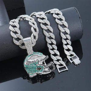 Pendentif Casque d'Aigle en Argent 925 Plaqué Rhodium avec Pierres Moissanite, Pendentif Hip Hop pour Hommes - Product Image 3