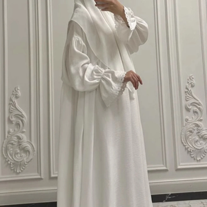 ชุดเดรสยาวสำหรับละหมาดของผู้หญิงมุสลิมในเดือนรอมฎอน เรียบง่าย สไตล์มุสลิม ชุดอีด จาลาบียะห์ เคบายา ดูไบ อบายา ตุรกี คาฟตัน เสื้อผ้าอิสลาม อาหรับ - Product Image 3