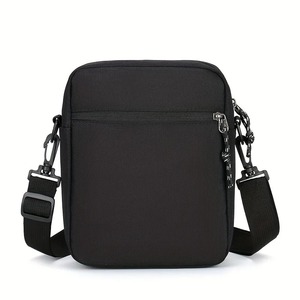 Men’s Oxford Crossbody Shoulder <b>Bag</b> Black Multi Pocket Travel Sling <b>Bag</b> Adjustable Strap Casual Daily Use - Product Image 2