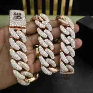 Elegante Cadena Cubana de Plata 925 con Incrustaciones de Diamantes Cultivados en Laboratorio de 24MM, Estilo Hip Hop, para Joyería de Raperos - Product Image 6