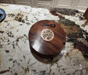 Caja de especias de madera para cocina, contenedor de madera para especias con compartimentos para frutos secos - Product Image 1