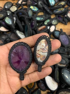 Venta al por Mayor de 1 kg de Colgantes de Macramé con Piedras Preciosas Naturales Mixtas, Joyería Unisex Hecha a Mano, Lote al por Mayor - Product Image 2