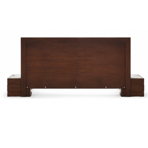 Modern Solid Teak Wood <b>Bed</b> <b>Frame</b> with Upholstered Headboard Bedroom Furniture Custom King <b>Queen</b> <b>Size</b> - Product Image 4