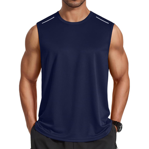 Camiseta sin mangas de punto rojo liso con cuello redondo para hombre, estilo deportivo, de secado rápido, corte regular, para gimnasio, tendencia 2026, ODM OEM - Product Image 6