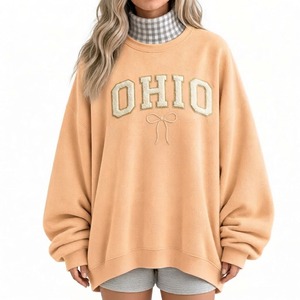 <b>Women</b>’s Casual Pullover Oversized Mock neck Sweatshirt Top Long Sleeve Relaxed Design <b>Checkered</b> Collar & Cuffs Stylish - Product Image 5