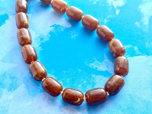 New Natural <b>Resin</b> Handmade Geometric Beaded Necklace Custom Unisex Jewelry Earthy Tone Fashion Gift - Product Image 1