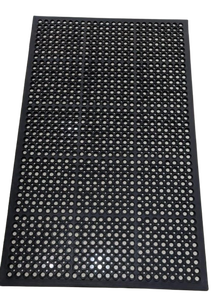 Tapis de rampe en caoutchouc à motif géométrique, antidérapant, imperméable, style industriel, rectangulaire, pour usage extérieur et intérieur - Product Image 3