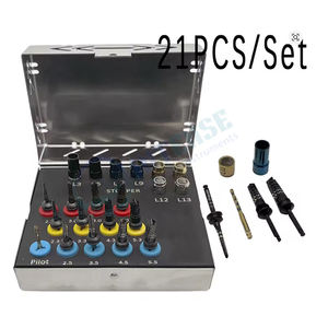 Kit de 21 pièces de fraises d'osteodensification pour système de forage d'implants dentaires électriques, en acier inoxydable noir, instruments chirurgicaux - Product Image 3