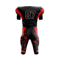 Uniforme de football américain personnalisé de haute qualité à bas prix, manches courtes, imprimé, 100% polyester, vêtements de sport