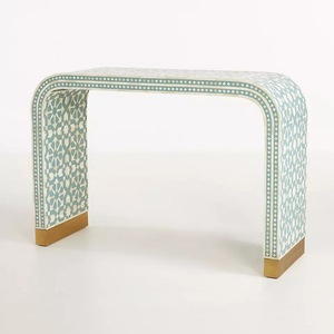 Table en os incrusté de la marque ILAHI, design moderne, détails en agate, rangement, meuble portable pour la maison - Product Image 5