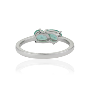 New Arrivals 925 Sterling <b>Silver</b> Two Stone Genuine Pear Cut <b>Emerald</b> Gemstone <b>Ring</b> May Birthstone <b>Ring</b> Daily Wear - Product Image 5
