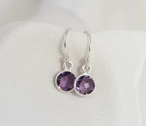 <b>Rainbow</b> Moonstone <b>Drop</b> Earrings - Round Shape Natural Stone Silver-Plated June Birthstone Jewelry for Women Design with Ear Wire - Product Image 5