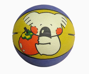 Ballon de basket en PVC jaune et bleu, taille 5, durable pour enfants et adultes - Product Image 2