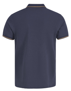 Chemise de golf à manches courtes pour homme, bleu marine, tricotée, polyester/coton, couleur unie, respirante, coupe classique - Product Image 4