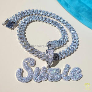 High Quality Moissanite Diamond " SUZIE " Pendant Necklace Silver Chain Jewelry Wholesale Supplier - Product Image 2