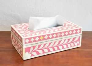 Elegant & Stylish Bone Inlay Design <b>Tissue</b> Box Handmade with <b>Black</b> Checks Pattern Resin & Wood Material for Home Decor - Product Image 2
