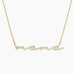 Collar con Nombre de Mamá en Cursiva con Diamantes - Product Image 1