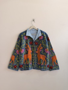 Women's Ethnic Inspired <b>Reversible</b> Suzani Velvet Winter <b>Jacket</b> Unique Handmade Premium Embroidered Outerwear - Product Image 3