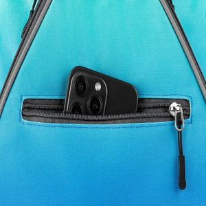 Vibrant Blue Gradient Tennis Racket <b>Backpack</b> with <b>Waterproof</b> Fabric and Large Side Mesh Pockets for Sports Gear - Product Image 5