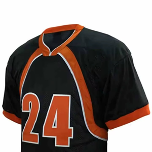 Fabricant d'uniformes de lacrosse en gros, maillots d'équipe personnalisés, 100% polyester respirant, col en V, manches courtes - Product Image 3