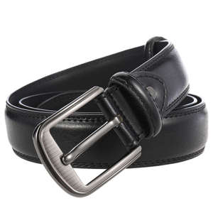 RELEVO INDUSTRIES Cinturón de Cuero Genuino de Vaca, Color Sólido, Hebilla de Pin Rectangular Plateada, Estilo Casual, Ligero y Duradero, 3.8cm - Product Image 2