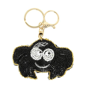 Wholesale FLORAL DESIGN Art Deco Handcrafted Seed Beads Embroidery Keychain for Bags Car Keyrings-High Quality Decorative - Product Image 6