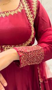 Traje Anarkali Maxi para Mujer, Bordado, Estilo Indio Pakistaní, para Fiesta, Boda, Diwali - Product Image 3