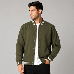 Stylish varsity layer offering breathable comfort smooth texture and timeless athletic charm for casual street inspired wardrobe - Product Image 1