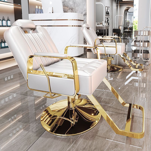 Silla de Peluquería de Metal con Asiento Ajustable en Altura y Reclinable, Silla Especial para Corte de Cabello en Salón de Belleza - Product Image 2