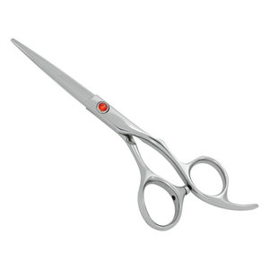 Premium Silver Color Red Screw Hair Cutting Scissors Swivel Handle Professional <b>Barber</b> Shears German Stainless Steel Sharp <b>Blade</b> - Product Image 1