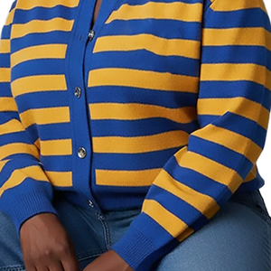 High Quality SGRho Women's Sorority Style <b>Cardigan</b> <b>Sweater</b> 100% Acrylic Casual Knitted <b>Sweater</b> Custom Greek Logo Wholesale OEM - Product Image 4