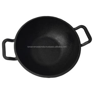 Sartén Profunda Moderna y Ecológica de Hierro Fundido, Pre-Sazonada, Resistente, Tipo Wok Antiadherente con Doble Asa para Uso en la Cocina - Product Image 1