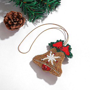 Custom Handmade Embroidery Beaded <b>Wreath</b> Christmas Ornament For Festive DIY Decor Artisan Holiday Luxury Christmas Hanging Decor - Product Image 4